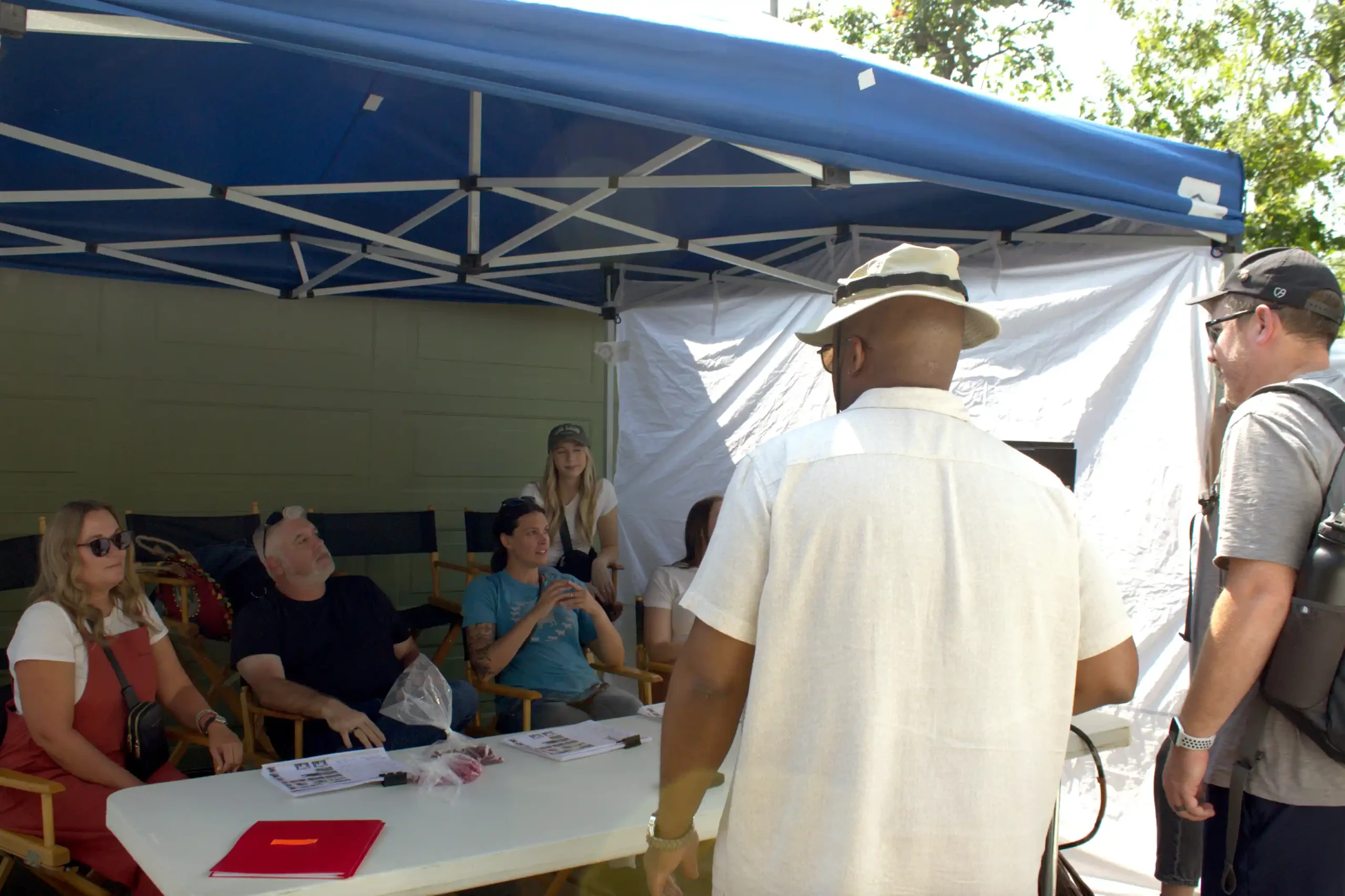 Andre and Guy making a stop at the video village